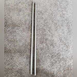 Pair of Stainless Steel Curtain Rods - Silver
